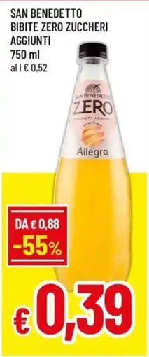 A&O San benedetto bibite zero zuccheri aggiunti offerta