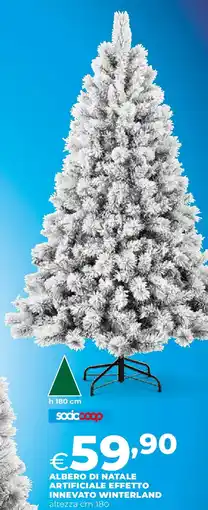 Ipercoop Albero di natale artificiale effetto innevato winterland altezza cm 180 offerta