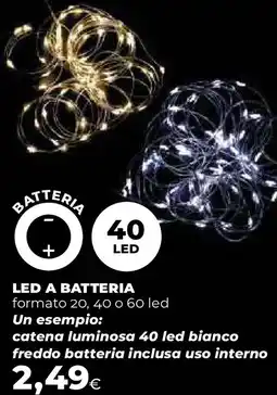Ipercoop Led a batteria formato 20, 40 o 60 led offerta
