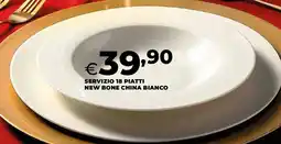 Ipercoop Servizio 18 piatti new bone china bianco offerta