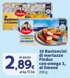 Sigma 10 Bastoncini di merluzzo Findus con omega 3, al limone offerta