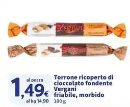 Sigma Torrone ricoperto di cioccolato fondente Vergani friabile, morbido offerta