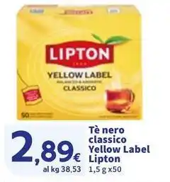 Sigma Tè nero classico Yellow Label Lipton offerta