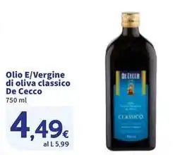 Sigma Olio E/Vergine di oliva classico De Cecco offerta