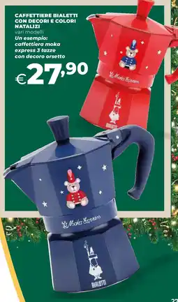 Ipercoop Caffettiere bialetti con decori e colori natalizi offerta