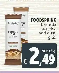 Deco Supermercati Foodspring barretta proteica 65 g offerta