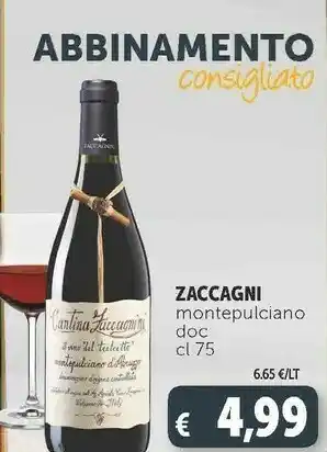 Deco Supermercati Zaccagni montepulciano doc 750 ml offerta