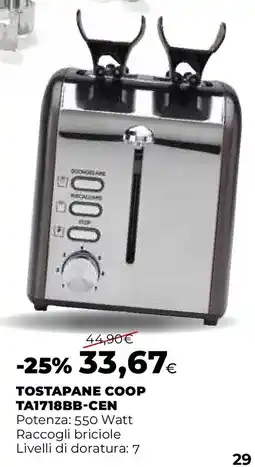 Ipercoop TOSTAPANE COOP TA1718BB-CEN offerta