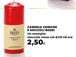 Ipercoop Candele coniche e moccoli rossi offerta