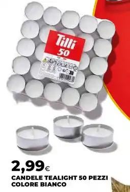 Ipercoop Candele tealight 50 pezzi colore bianco offerta