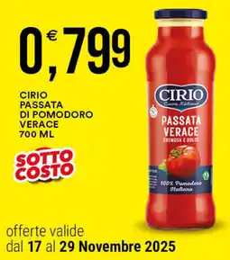 Vantaggio Cash&Carry Cirio passata di pomodoro verace offerta