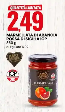 Eurospin Marmellata di arancia rossa di sicilia IGP AMO ESSERE offerta
