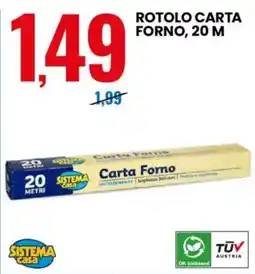 Eurospin Rotolo carta forno, 20 M SISTEMA casa offerta
