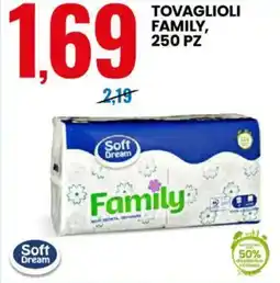 Eurospin Tovaglioli family, 250 pz Soft Dream offerta