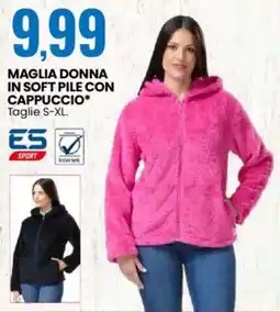 Eurospin Maglia donna in soft pile con cappuccio offerta