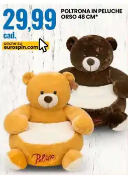 Eurospin Poltrona in peluche orso 48 cm offerta