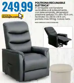 Eurospin Poltrona reclinabile elettrica offerta