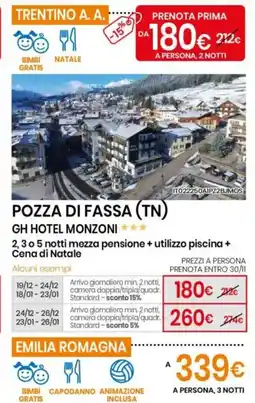 Eurospin POZZA DI FASSA (TN) GH HOTEL MONZONI 2,3 o 5 notti offerta
