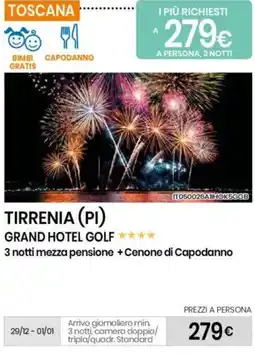 Eurospin TIRRENIA (PI) GRAND HOTEL GOLF 3 notti offerta