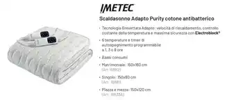 IMETEC Scaldasonno Adapto Purity cotone antibatterico