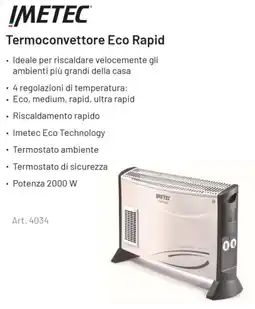 Euronics IMETEC Termoconvettore Eco Rapid offerta
