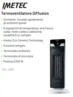 Euronics IMETEC Termoventilatore Diffusion offerta