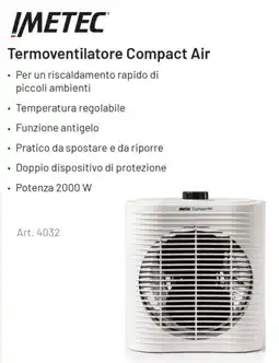 Euronics IMETEC Termoventilatore Compact Air offerta