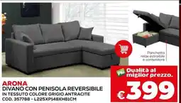 Conforama Arona divano con penisola reversibile offerta