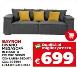 Conforama Bayron divano megasofá offerta