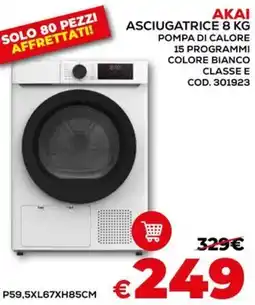 Conforama Akai asciugatrice pompa di calore offerta