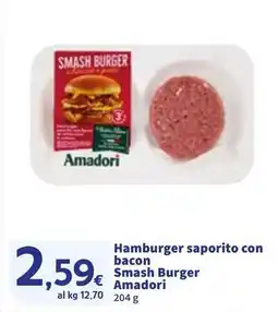Sigma Hamburger saporito con bacon Smash Burger Amadori offerta