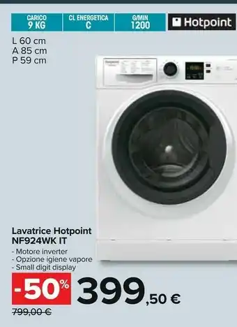 Carrefour Nf924wk it lavatrice caricamento frontale 9 kg 1200 giri/min c bianco offerta