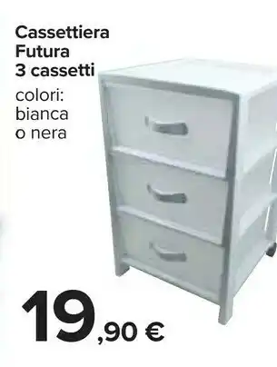Carrefour Cassettiera futura 3 cassetti offerta
