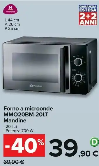 Carrefour Forno a microonde mmo 20 bm 20 l offerta