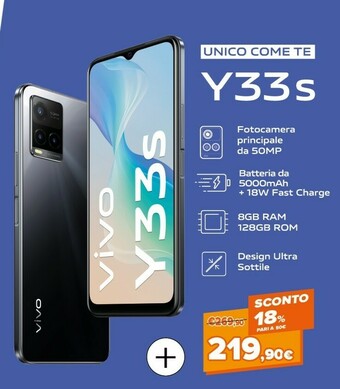 Expert Vivo y33s 16,7 cm (6.58") doppia sim android 11 4g usb tipo-c 8 gb 128 gb 5000 mah nero offerta