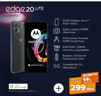 Expert Edge 20 lite 17 cm (6.7") doppia sim android 11 5g usb tipo-c 6 gb 128 gb 5000 mah grafite offerta