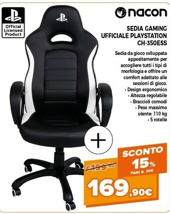 Expert Nacon sedia gaming ufficiale playstation ch-350ess offerta