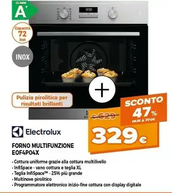 Expert Eof4p04x forno elettrico 72 l acciaio inossidabile a+ offerta