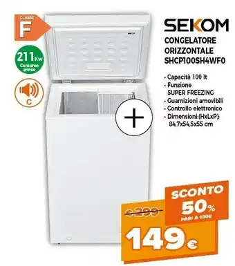 Expert Congelatore orizzontale shcp100sh4wf0 offerta