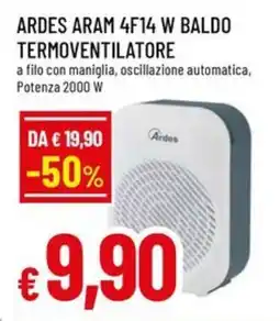 A&O ARDES ARAM 4F14 W BALDO TERMOVENTILATORE offerta