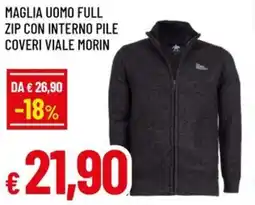 A&O Maglia uomo full zip con interno pile coveri viale morin offerta