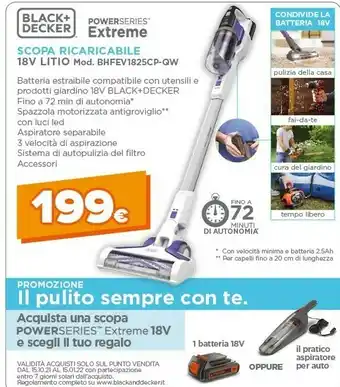 Expert Scopa ricaricabile 18v litio mod bhfev1825cp-qw offerta