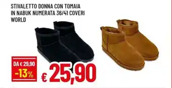 A&O Stivaletto donna con tomaia in nabuk numerata 36/41 coveri world offerta