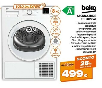 Expert Asciugatrice tdex832wi offerta