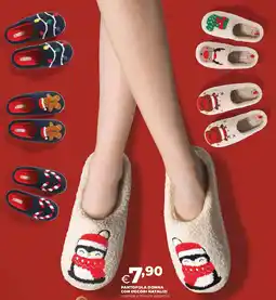 Ipercoop Pantofola donna con decori natalizi offerta