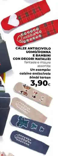 Ipercoop Calze antiscivolo uomo/donna e bambini con decori natalizi offerta