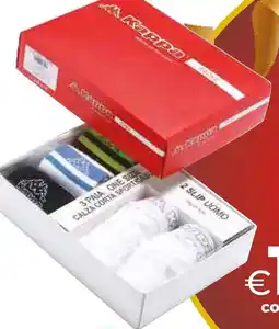 Ipercoop Confezione regalo 3 calze + 2 slip o due boxer uomo kappa offerta
