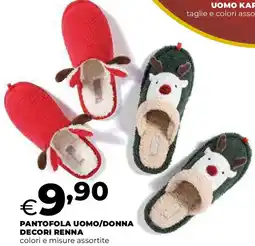 Ipercoop Pantofola uomo/donna decori renna offerta