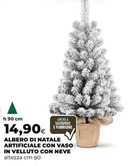 Extracoop Albero di natale artificiale con vaso in velluto con neve offerta