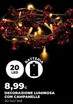 Extracoop Decorazione luminosa con campanelle offerta